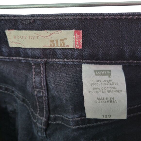 Levi's 515 Womens Size 12 Black Solid Boot Cut Jeans - Picture 2 of 11